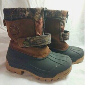 Ozark Trail Camo Camouflage Winter Rubber Snow Boots Removable Liners 10 Boys